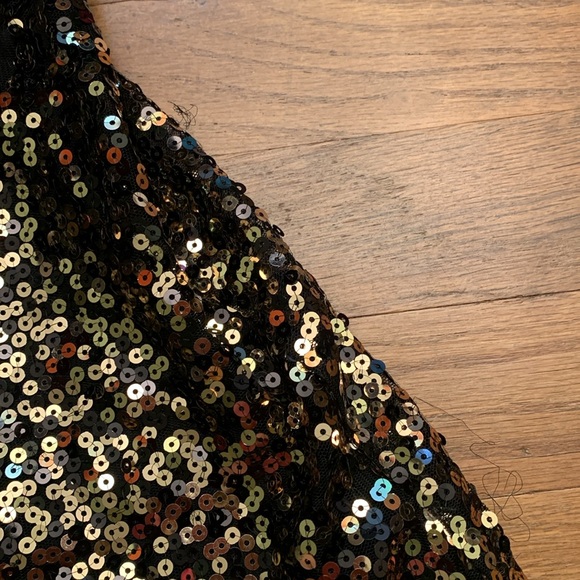 Used Saks Fifth Avenue black sequins dress - Picture 2 of 8